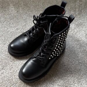 Steve Madden Black Studded Combat Boots